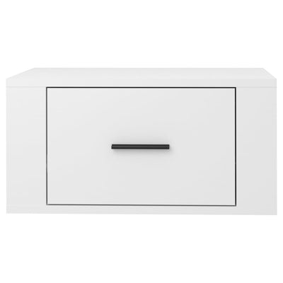 Wall-mounted Bedside Cabinet High Gloss White 50x36x25 cm