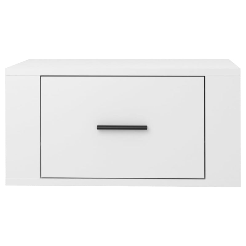 Wall-mounted Bedside Cabinet High Gloss White 50x36x25 cm