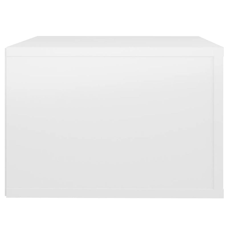 Wall-mounted Bedside Cabinet High Gloss White 50x36x25 cm