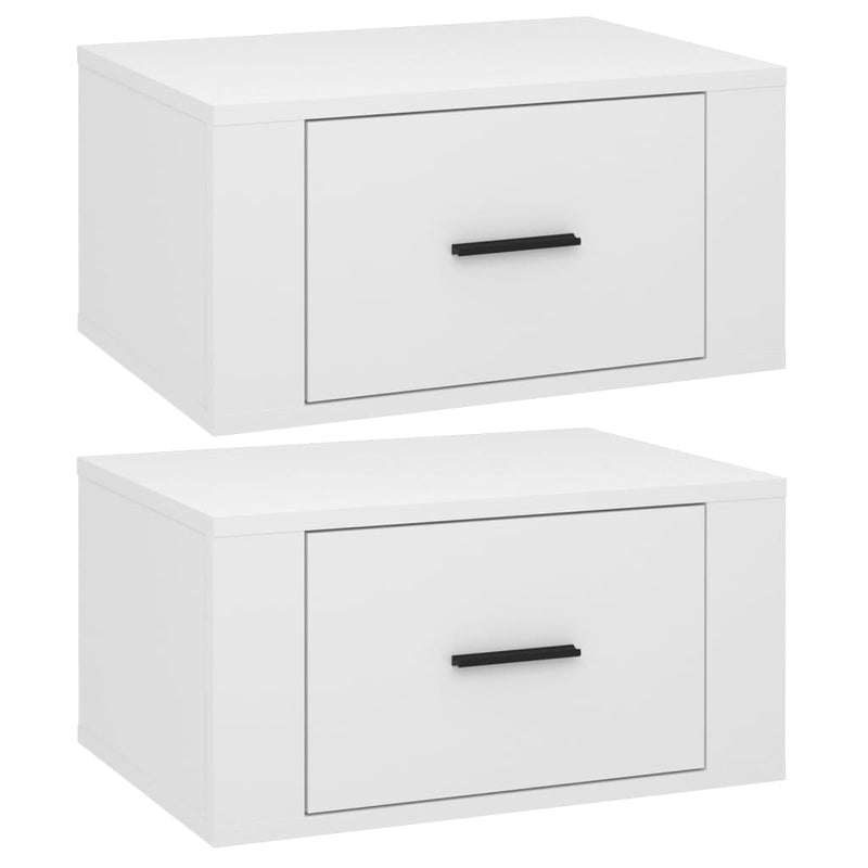 Wall-mounted Bedside Cabinets 2 pcs High Gloss White 50x36x25cm