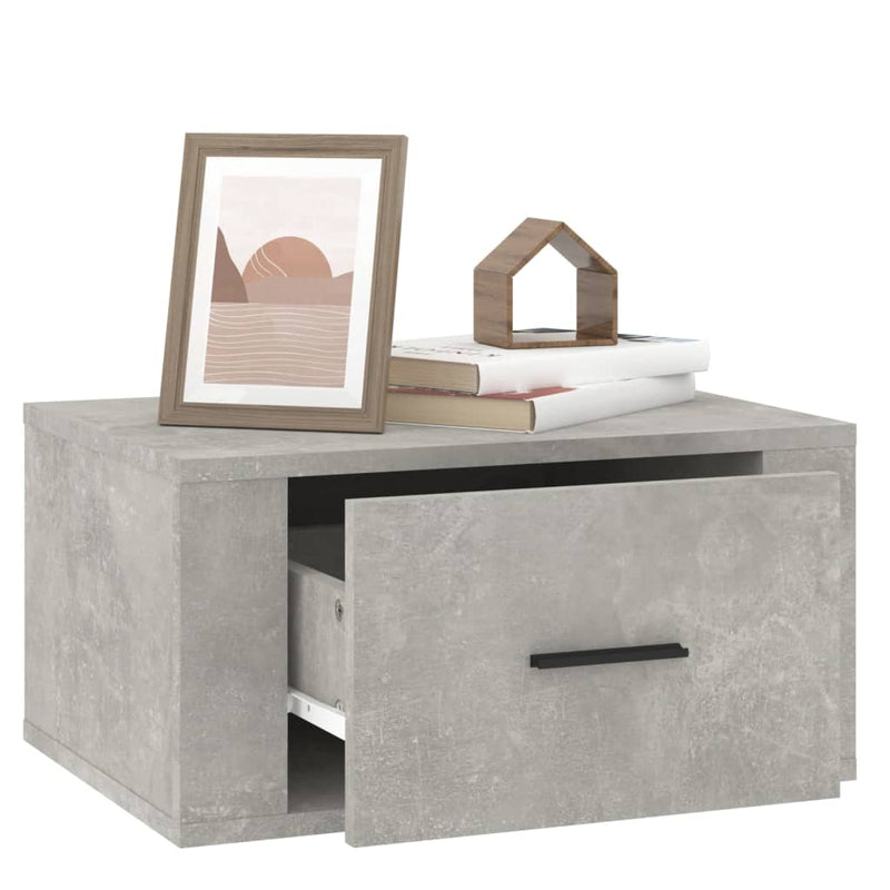 Wall-mounted Bedside Cabinets 2 pcs Concrete Grey 50x36x25 cm