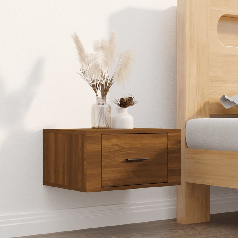 Wall-mounted Bedside Cabinet Brown Oak 50x36x25 cm