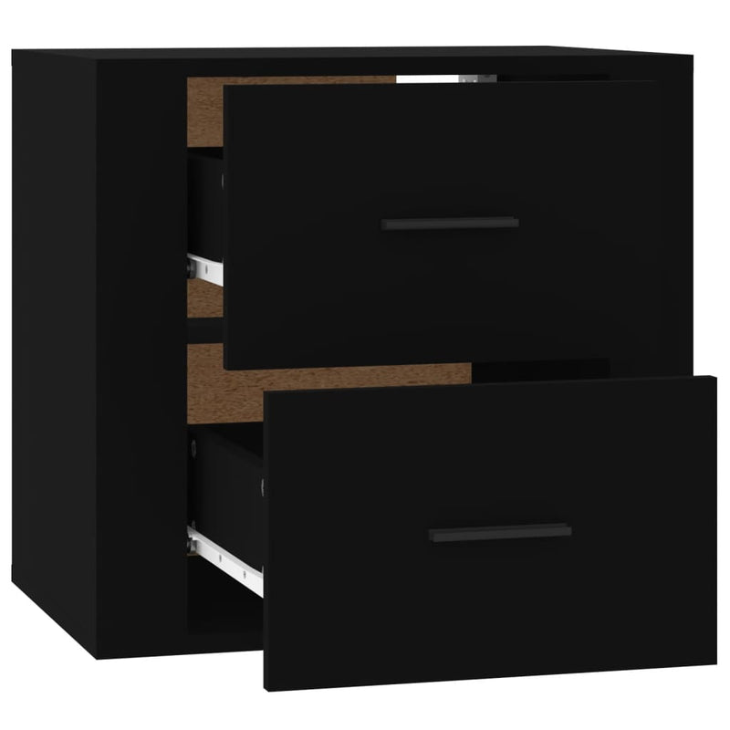 Wall-mounted Bedside Cabinet Black 50x36x47 cm