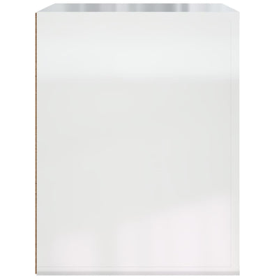 Wall-mounted Bedside Cabinet High Gloss White 50x36x47 cm