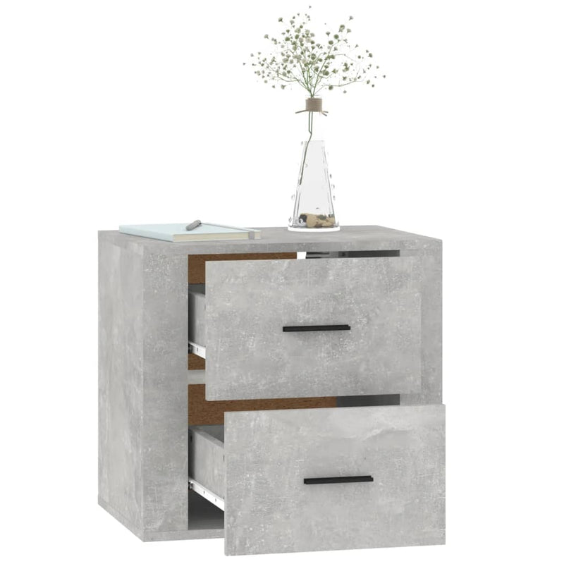 Wall-mounted Bedside Cabinet Concrete Grey 50x36x47 cm