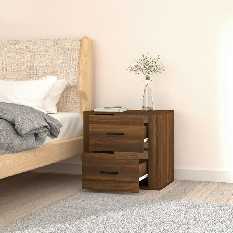 Wall-mounted Bedside Cabinet Brown Oak 50x36x47 cm