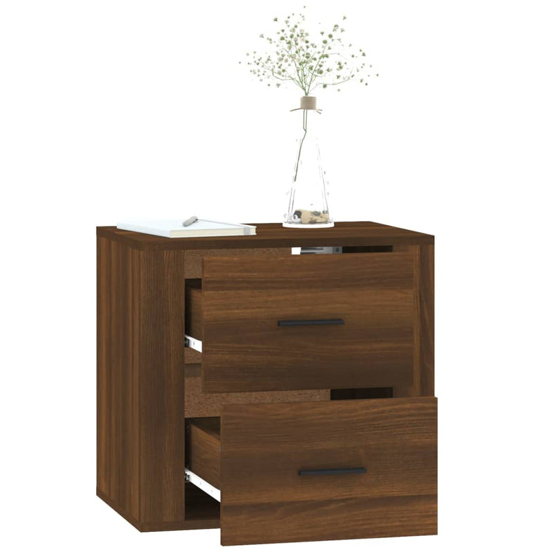 Wall-mounted Bedside Cabinet Brown Oak 50x36x47 cm