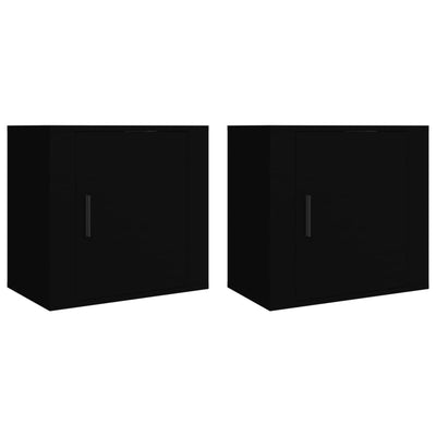 Wall-mounted Bedside Cabinets 2 pcs Black 50x30x47 cm