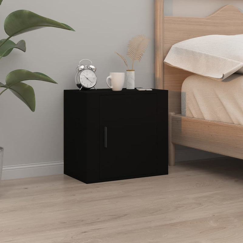 Wall-mounted Bedside Cabinets 2 pcs Black 50x30x47 cm