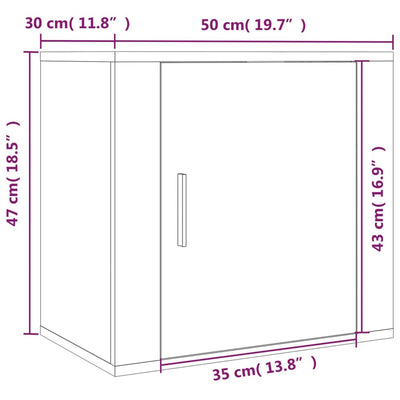 Wall-mounted Bedside Cabinet Concrete Grey 50x30x47 cm