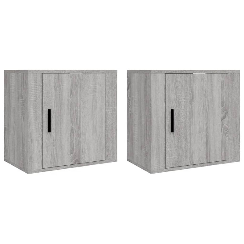 Wall-mounted Bedside Cabinets 2 pcs Grey Sonoma 50x30x47 cm