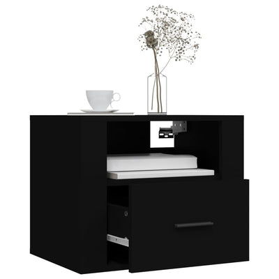 Wall-mounted Bedside Cabinets 2 pcs Black 50x36x40 cm