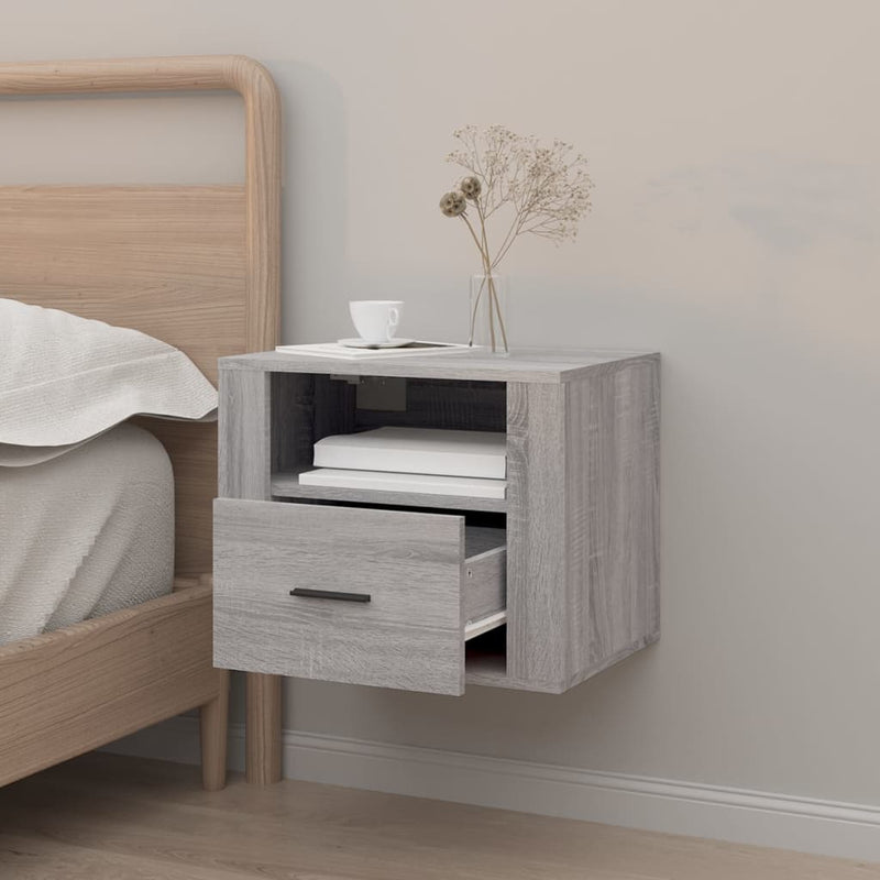 Wall-mounted Bedside Cabinet Grey Sonoma 50x36x40 cm