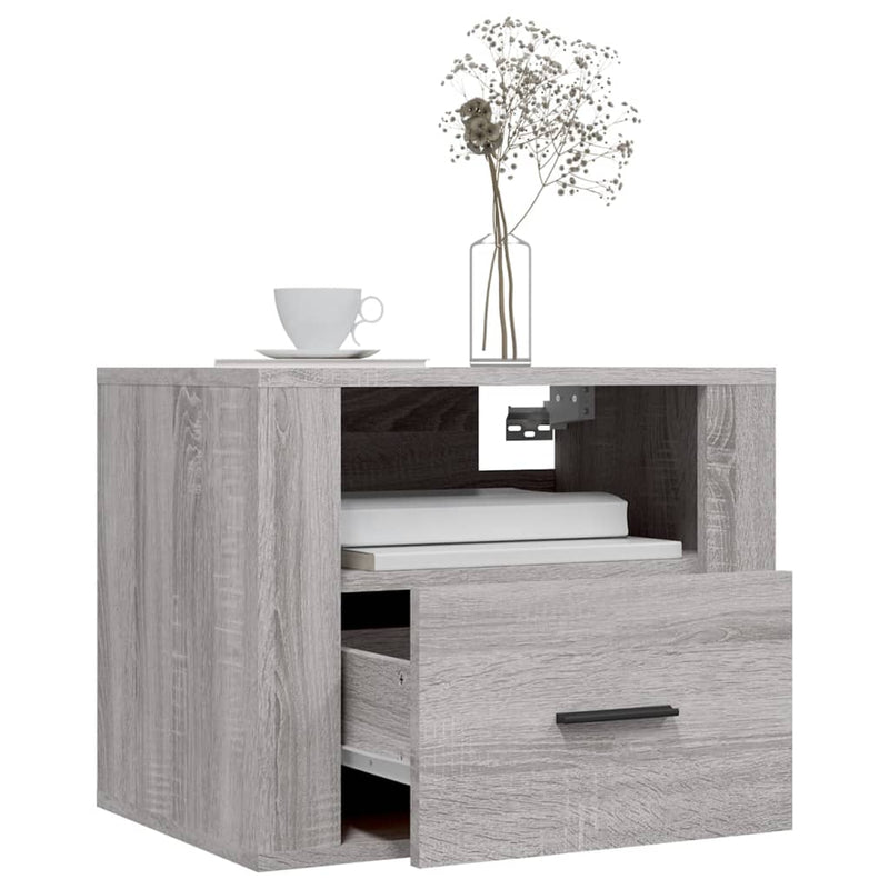 Wall-mounted Bedside Cabinet Grey Sonoma 50x36x40 cm