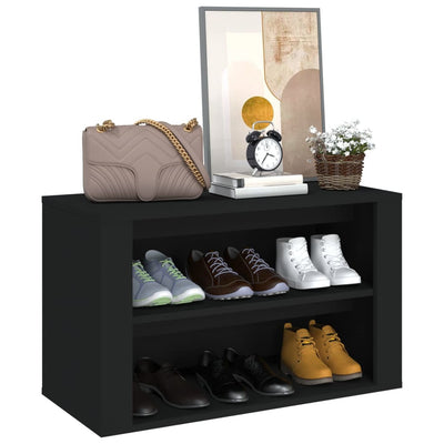 Shoe Rack Black 75x35x45 cm Engineered Wood