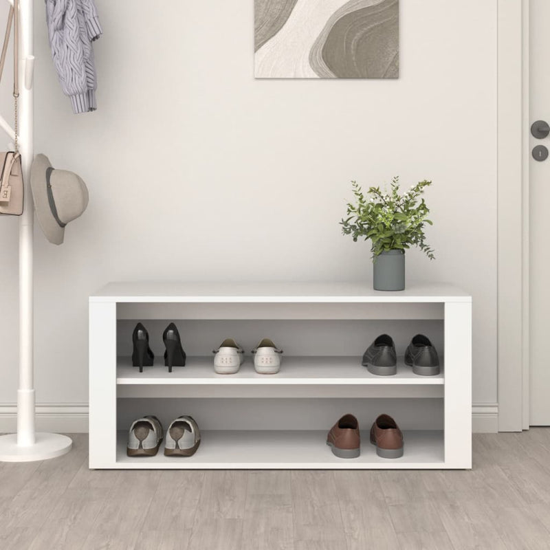 Shoe Rack White 100x35x45 cm Engineered Wood