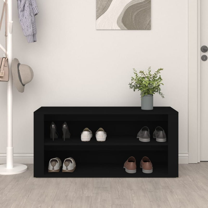 Shoe Rack Black 100x35x45 cm Engineered Wood