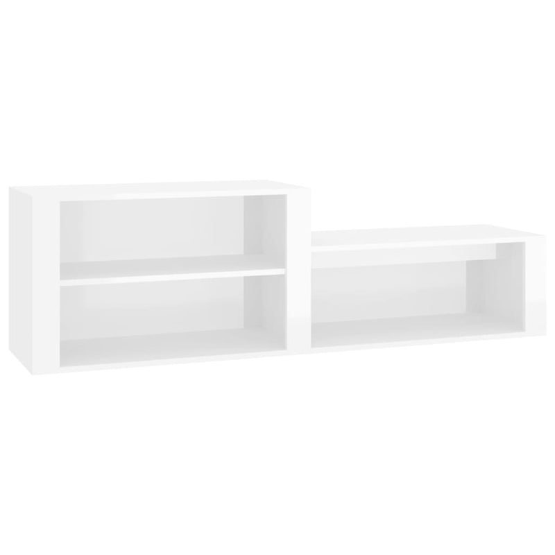 Shoe Cabinet High Gloss White 150x35x45 cm Engineered Wood