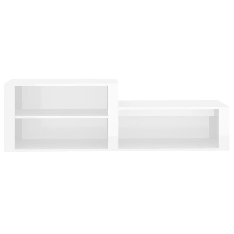 Shoe Cabinet High Gloss White 150x35x45 cm Engineered Wood