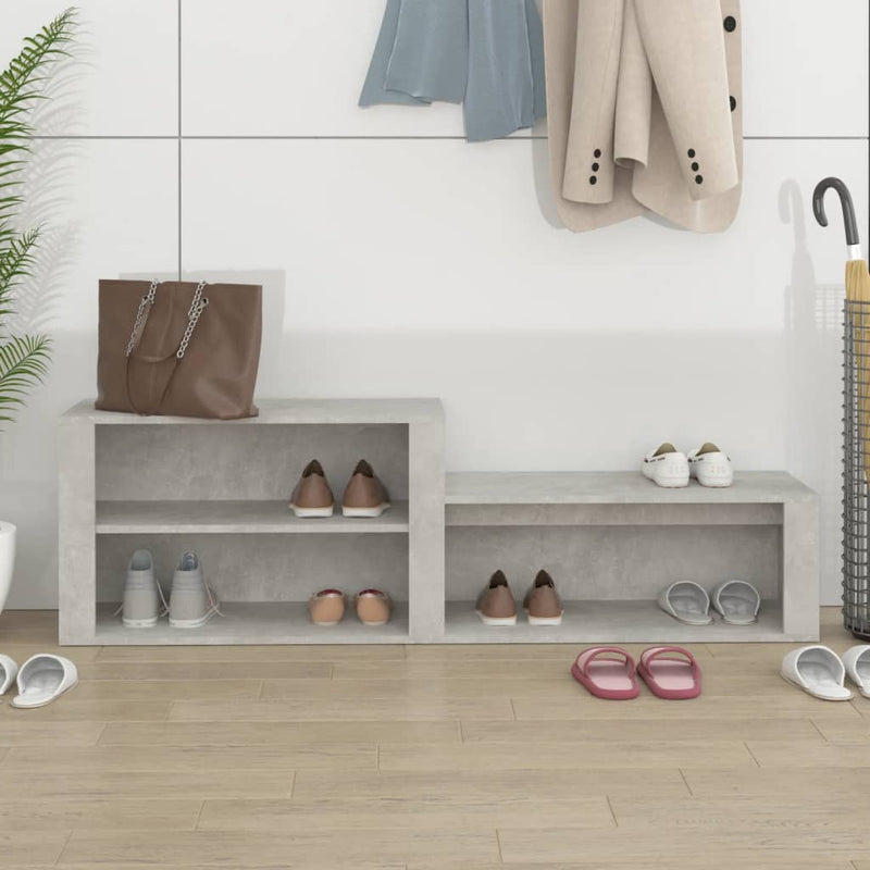 Shoe Cabinet Concrete Grey 150x35x45 cm Engineered Wood