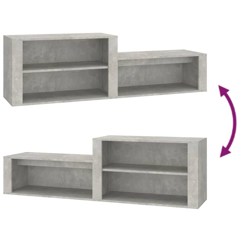 Shoe Cabinet Concrete Grey 150x35x45 cm Engineered Wood