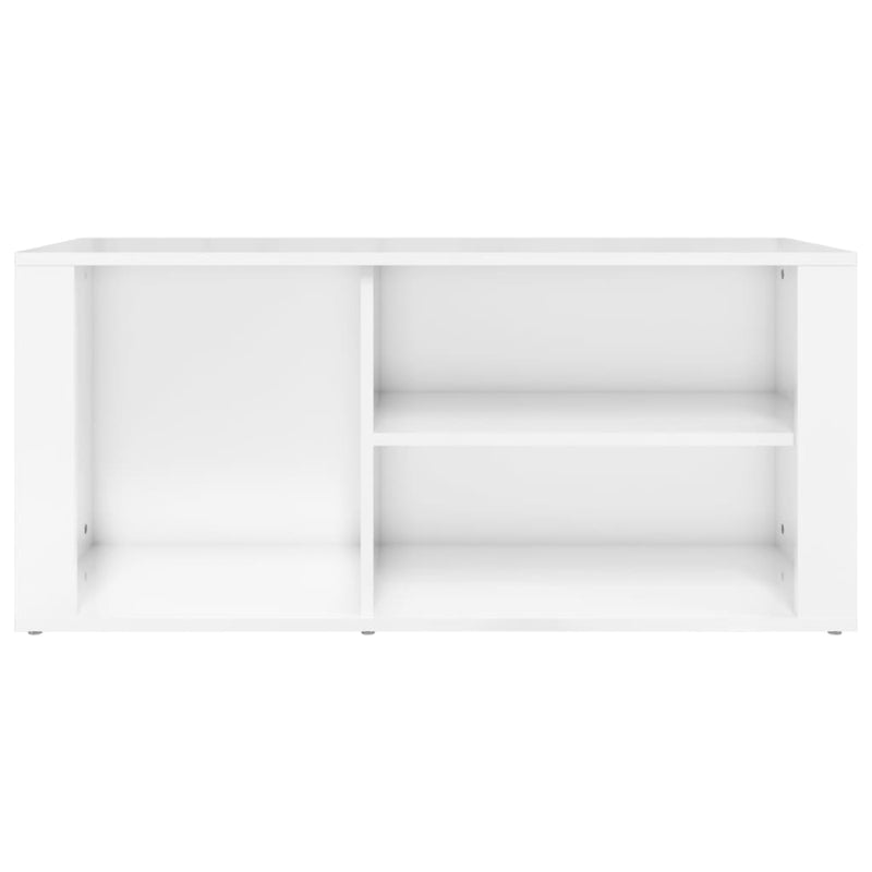 Shoe Cabinet High Gloss White 100x35x45 cm Engineered Wood