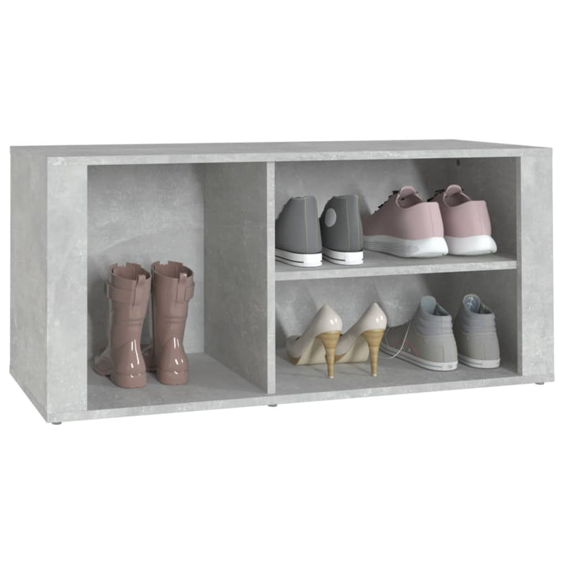 Shoe Cabinet Concrete Grey 100x35x45 cm Engineered Wood