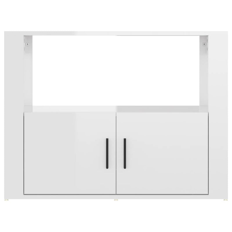 Sideboard High Gloss White 80x30x60 cm Engineered Wood