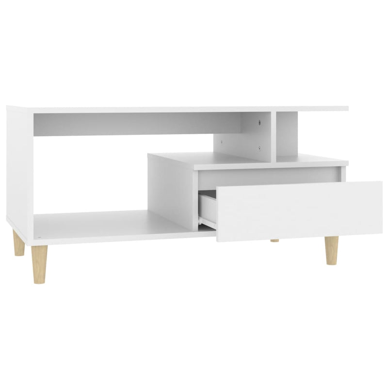 Coffee Table White 90x49x45 cm Engineered Wood