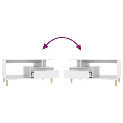 Coffee Table White 90x49x45 cm Engineered Wood