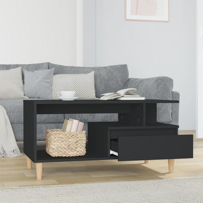 Coffee Table Black 90x49x45 cm Engineered Wood