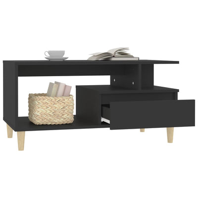 Coffee Table Black 90x49x45 cm Engineered Wood