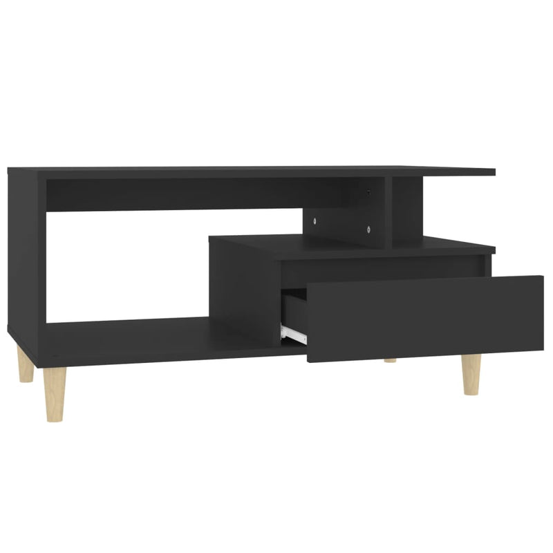 Coffee Table Black 90x49x45 cm Engineered Wood