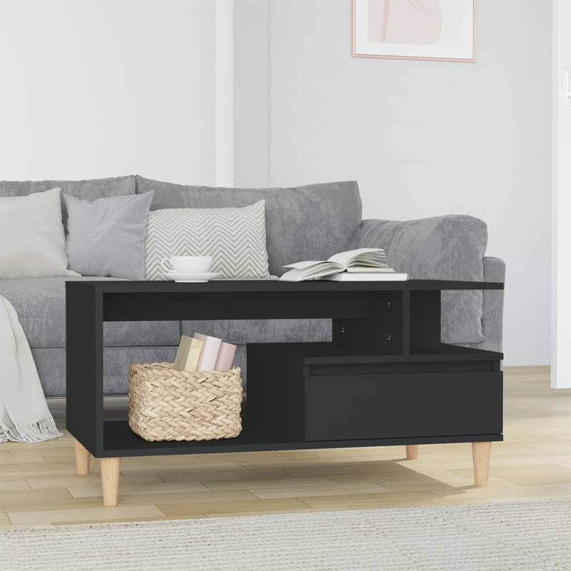 Coffee Table Black 90x49x45 cm Engineered Wood