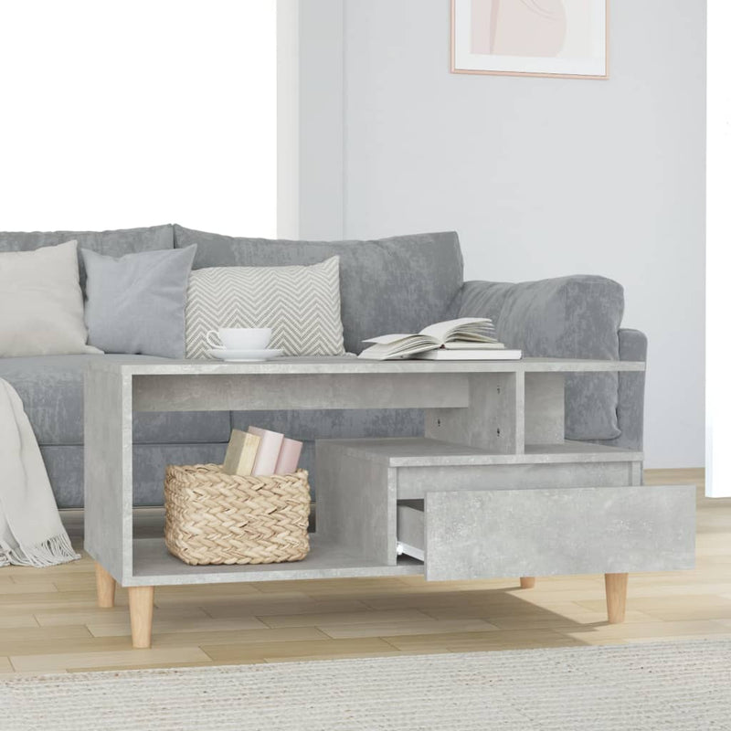 Coffee Table Concrete Grey 90x49x45 cm Engineered Wood