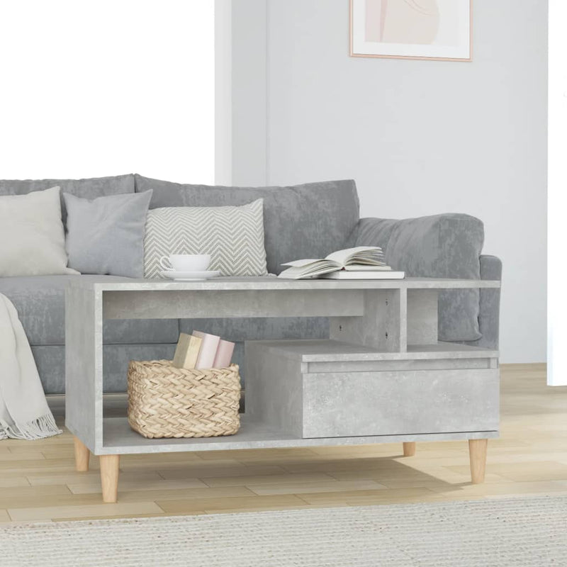 Coffee Table Concrete Grey 90x49x45 cm Engineered Wood