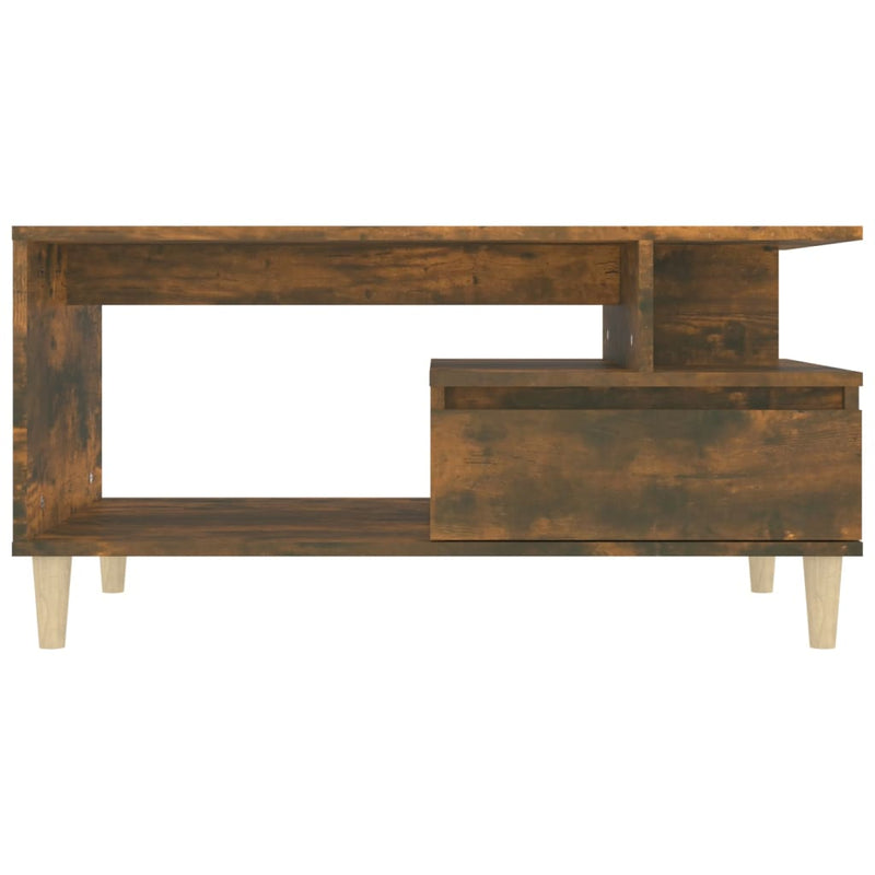 Coffee Table Smoked Oak 90x49x45 cm Engineered Wood