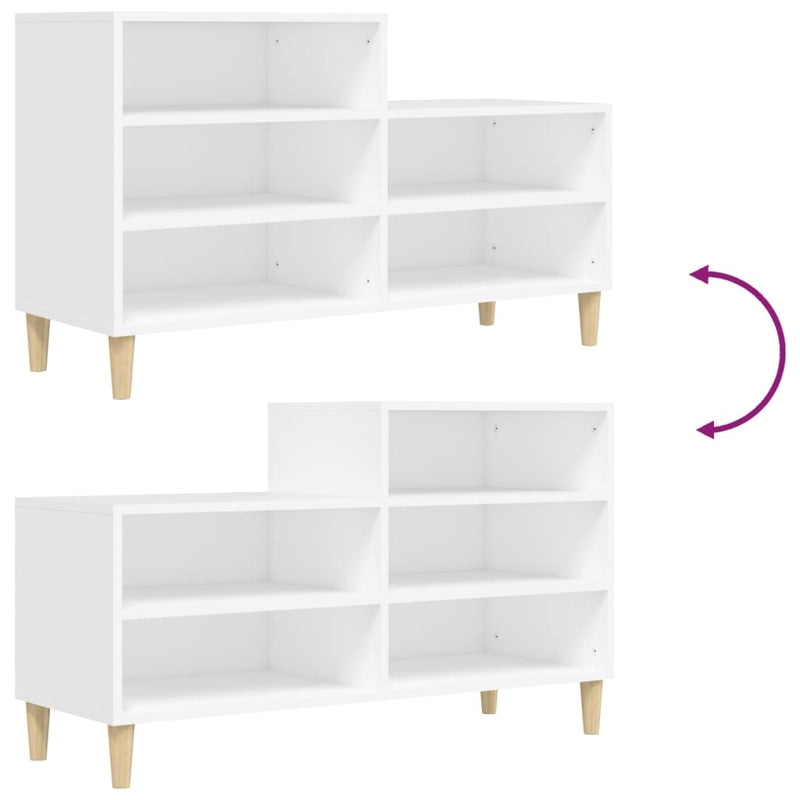 Shoe Cabinet White 102x36x60 cm Engineered Wood