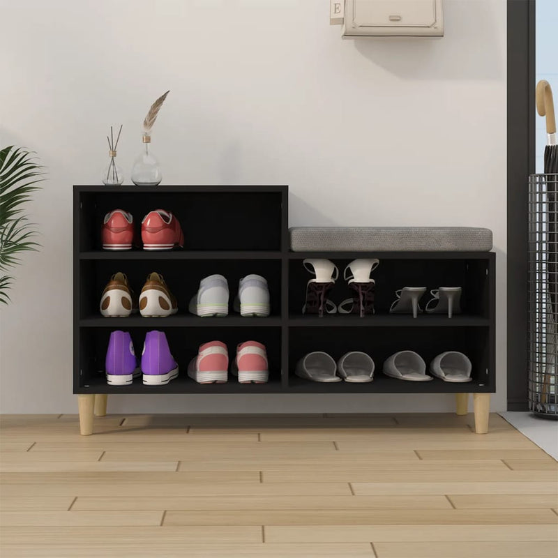 Shoe Cabinet Black 102x36x60 cm Engineered Wood