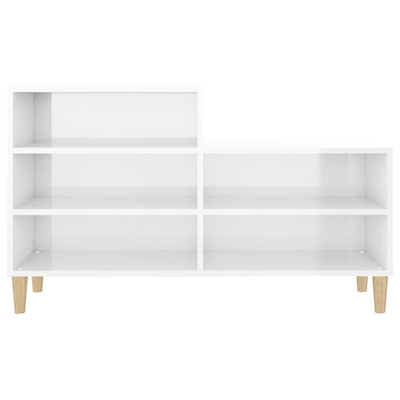 Shoe Cabinet High Gloss White 102x36x60 cm Engineered Wood