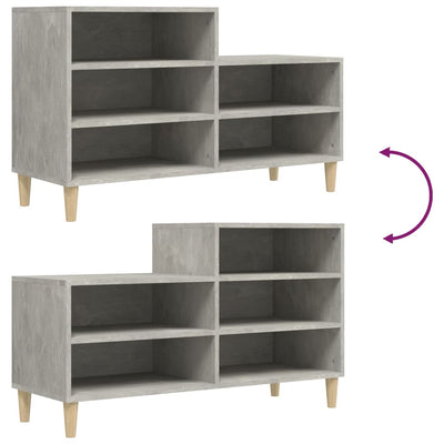 Shoe Cabinet Concrete Grey 102x36x60 cm Engineered Wood