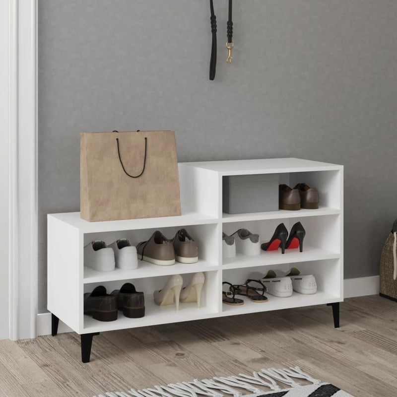 Shoe Cabinet White 102x36x60 cm Engineered Wood