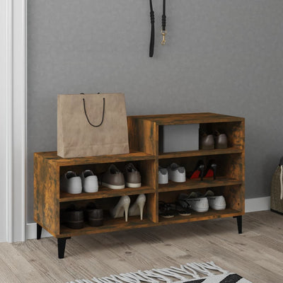 Shoe Cabinet Smoked Oak 102x36x60 cm Engineered Wood