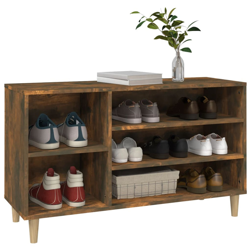 Shoe Cabinet Smoked Oak 102x36x60 cm Engineered Wood