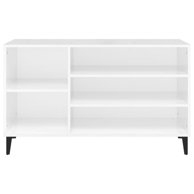 Shoe Cabinet High Gloss White 102x36x60 cm Engineered Wood