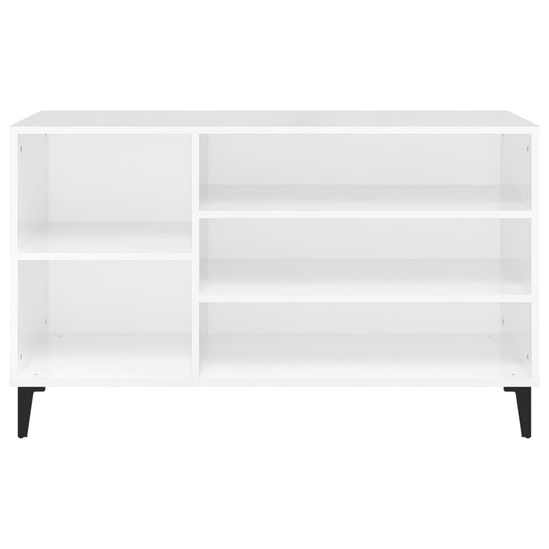 Shoe Cabinet High Gloss White 102x36x60 cm Engineered Wood