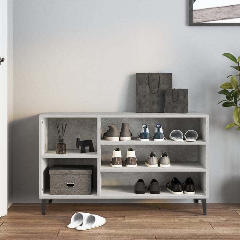 Shoe Cabinet Concrete Grey 102x36x60 cm Engineered Wood