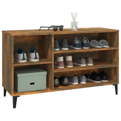 Shoe Cabinet Smoked Oak 102x36x60 cm Engineered Wood