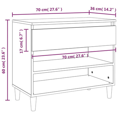 Shoe Cabinet Black 70x36x60 cm Engineered Wood