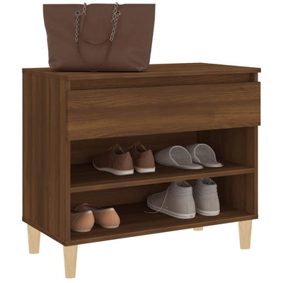 Shoe Cabinet Brown Oak 70x36x60 cm Engineered Wood